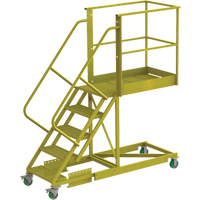 Cantilever Rolling Ladder, Supported, 5 Steps, 40" Platform Depth, 50" Platform Height Meunier Outillage Industriel