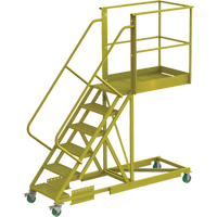 Cantilever Rolling Ladder, Supported, 6 Steps, 40" Platform Depth, 60" Platform Height Meunier Outillage Industriel