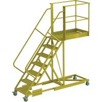 Cantilever Rolling Ladder, Supported, 7 Steps, 40" Platform Depth, 70" Platform Height Meunier Outillage Industriel