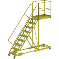 Cantilever Rolling Ladder, Supported, 9 Steps, 40" Platform Depth, 90" Platform Height Meunier Outillage Industriel