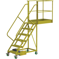 Cantilever Rolling Ladder, Unsupported, 6 Steps, 40" Platform Depth, 60" Platform Height Meunier Outillage Industriel