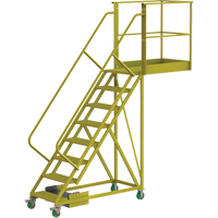 Cantilever Rolling Ladder, Unsupported, 8 Steps, 40" Platform Depth, 80" Platform Height Meunier Outillage Industriel