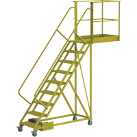 Cantilever Rolling Ladder, Unsupported, 9 Steps, 40" Platform Depth, 90" Platform Height Meunier Outillage Industriel