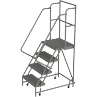 Deep Top Step Rolling Ladder, 4 Steps, 16" Step Width, 40" Platform Height, Steel VC764 | Meunier Outillage Industriel