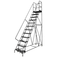 Deep Top Step Rolling Ladder, 7 Steps, 16" Step Width, 70" Platform Height, Steel VC770 | Meunier Outillage Industriel