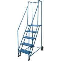 Rolling Step Ladder, 5 Steps, 18" Step Width, 46" Platform Height, Steel VD442 | Meunier Outillage Industriel