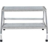 Aluminum Step Stand, 2 Step(s), 32-13/16" W x 24-9/16" L x 20" H, 500 lbs. Capacity VD458 | Meunier Outillage Industriel