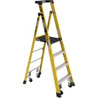 Heavy-Duty Rolling Podium Ladder, 3 Steps, 27-3/5" Step Width, 48" Platform Height, Fibreglass VD476 | Meunier Outillage Industriel