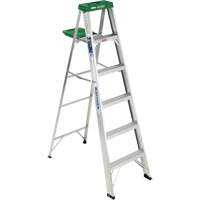 Step Ladder with Pail Shelf, 6', Aluminum, 225 lbs. Capacity, Type 2 VD565 | Meunier Outillage Industriel