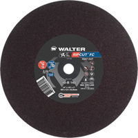 Meule &agrave; tronçonner Ripcut II pour la coupe de l'acier inoxydable et l'acier sur scies fixes, 14" x 1/8", Arbre de 1", Type 1, Oxyde d'aluminium, 4400 Tr/min Meunier Outillage Industriel