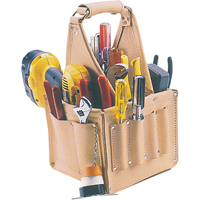 Electrical & Maintenance Tool Pouches, Leather, 17 Pockets, Beige VE823 | Meunier Outillage Industriel
