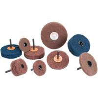 Standard Abrasives Buff & Blend Wheel, 3" Dia. x 1/4" W, 1/4" Arbor, Aluminum Oxide Meunier Outillage Industriel