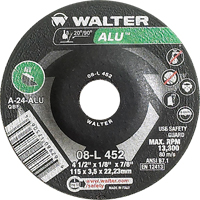 Depressed Centre Grinding Wheels - Aluminium Type 27, 4-1/2" x 1/8", 7/8" Arbor, Type 27 Meunier Outillage Industriel