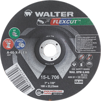 Flexcut™ Depressed Centre Grinding Wheels, 7", 60 Grit, Aluminum Oxide, 7/8", 8600 RPM, Type 29 VV141 | Meunier Outillage Industriel