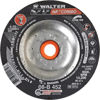 HP Combo Spin-On Combination Wheel, 4-1/2" x 1/8", 5/8"-11 Arbor, Type 27S Meunier Outillage Industriel