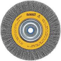 Crimped Bench Wire Brush, 6" Dia., 0.014" Fill, 5/8" - 1/2" Arbor WP402 | Meunier Outillage Industriel