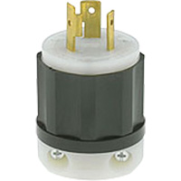 2-Pole 3-Wire Grounding Locking Plug, Nylon, 20 Amps, 250 V, L6-20P XA878 | Meunier Outillage Industriel