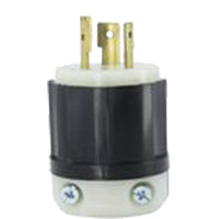 2-Pole 3-Wire Grounding Locking Plug, Nylon, 20 A, 347 V, L24-20P XA881 | Meunier Outillage Industriel
