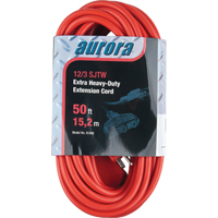 Cordon rallonge en vinyle, Ext&eacute;rieur, SJTW, AWG 12/3, 15 A, 3 prise(s), 50' Meunier Outillage Industriel