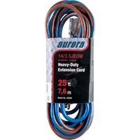 TPE-Rubber Extension Cord With Light Indicator, All-Weather, SJEOW, 14/3 AWG, 15 A, 25' Meunier Outillage Industriel
