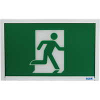 Running Man Exit Sign, LED, Battery Operated, 12" L x 7 1/2" W, Pictogram Meunier Outillage Industriel