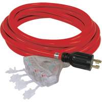 Generator Extension Cord with Quad Tap, STW, 10 AWG, 20 A, 4 Outlet(s), 25' XE668 | Meunier Outillage Industriel