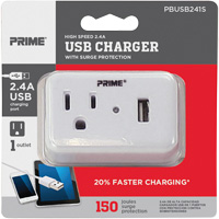 Chargeur USB Prime avec protection contre la surtension Meunier Outillage Industriel