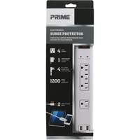 USB Charging Surge Protectors, 4 Outlets, 1200 J, 1875 W, 4' Cord Meunier Outillage Industriel