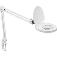 LED Magnifier with A-Bracket, 3 Diopter, LED Light, 47" Arm, C-Clamp, White XH199 | Meunier Outillage Industriel