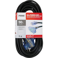 Cordon rallonge All-Rubber, Ext&eacute;rieur, SJOOW, AWG 12/3, 15 A, 3 prise(s), 50' Meunier Outillage Industriel