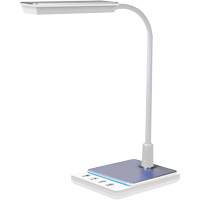 Lampe de bureau à col de cygne avec chargeur USB, 8 W, DEL, Col 15", Blanc XI753 | Meunier Outillage Industriel