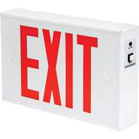 Exit Sign, LED, Battery Operated/Hardwired, 12-1/5" L x 7-1/2" W, English Meunier Outillage Industriel
