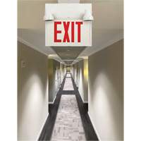Exit Sign with Security Lights, LED, Battery Operated/Hardwired, 12-1/10" L x 11" W, English XI789 | Meunier Outillage Industriel