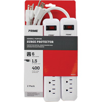 Surge Protector 2-Pack, 6 Outlets, 400 J, 1875 W, 1.5' Cord XJ247 | Meunier Outillage Industriel