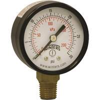Economy Pressure Gauge, 2" , 0 - 30 psi, Bottom Mount, Analogue Meunier Outillage Industriel