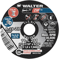 Zip™ Cut-Off Wheel, 2" x 1/16", 5/16" Arbor, Type 1, Aluminum Oxide, 5100 RPM YC582 | Meunier Outillage Industriel