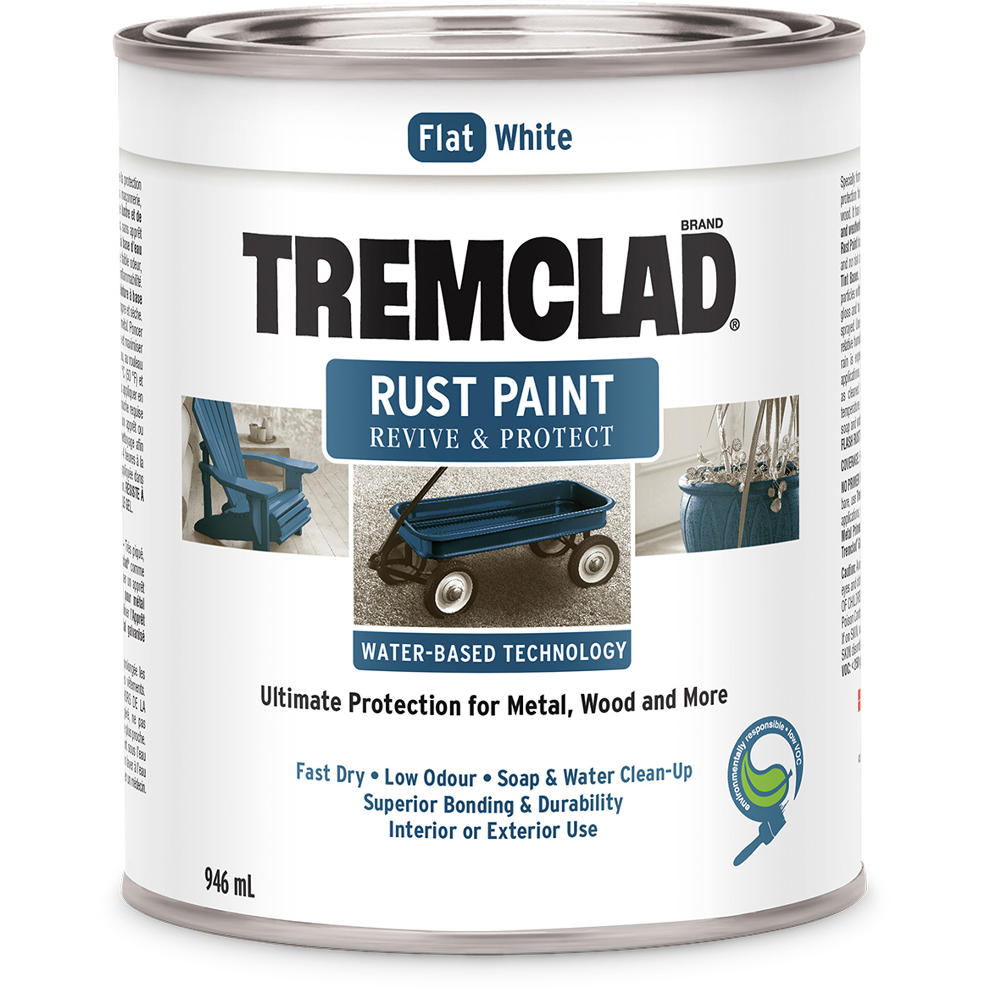 RUSTOLEUM Tremclad® WaterBased Rust Paint, 946 ml, Can, White