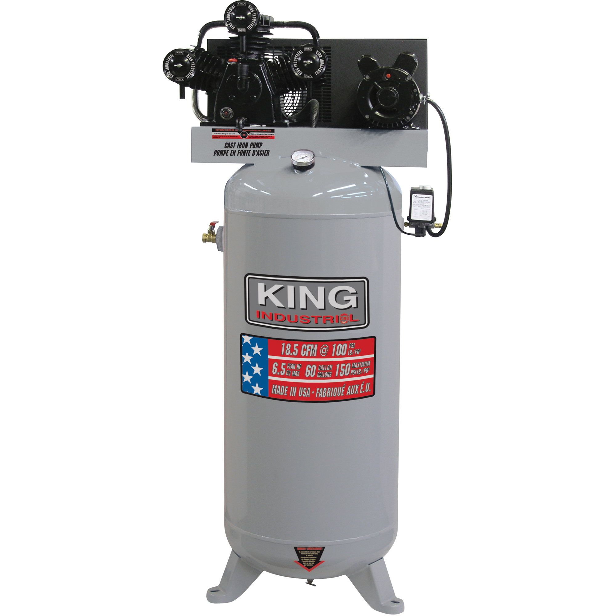 King Canada Compresseurs industriels, 50 gal. (60 gal. US) Meunier